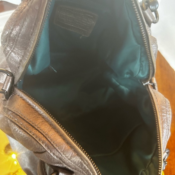 Authentic Coach Kristin Leather Top Zip Metallic Bronze Tote Bag NO STRAP - Picture 11 of 11